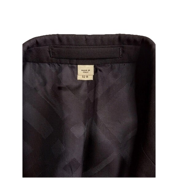 Burberry London Blazer Men's 42 Black Wool Single Breasted Jacket Made In Italy - Picture 5 of 13